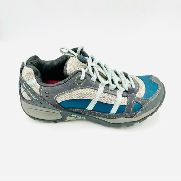 Merrell Soren Low Hiking boots Gray Blue Waterproof Trail shoes women size 5 - Picture 2 of 10